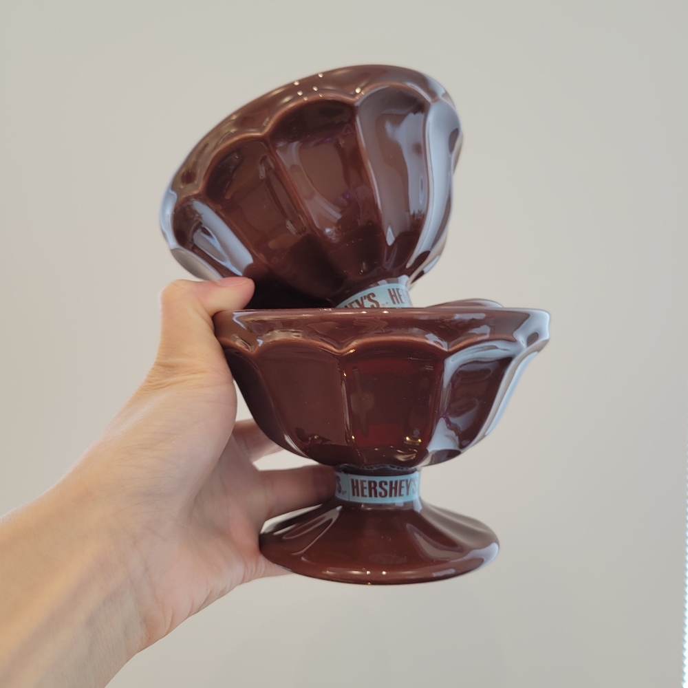 Two Vintage Hershey Chocolate Ice Cream Bowls